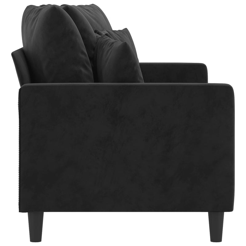 vidaXL 2-Seater Sofa Black 140 cm Velvet