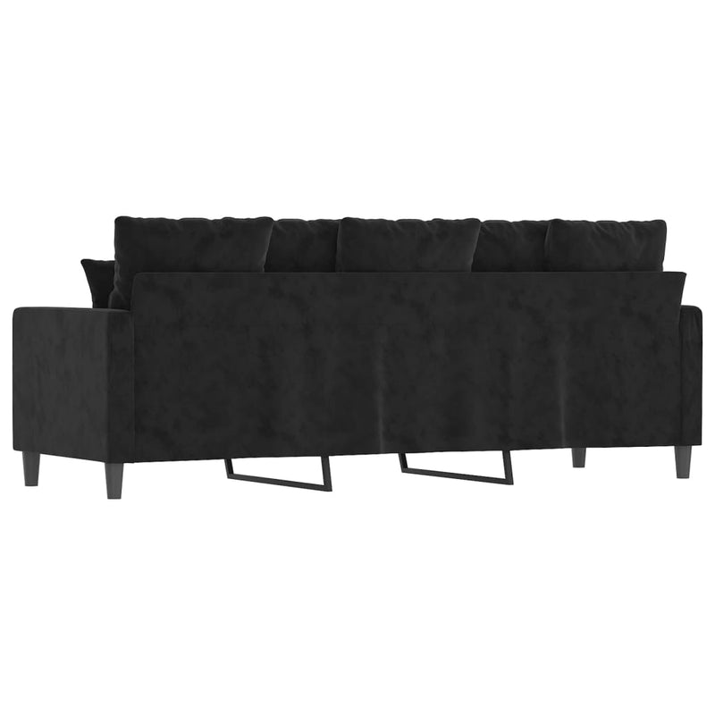 3-Seater Sofa Black 180 cm Velvet