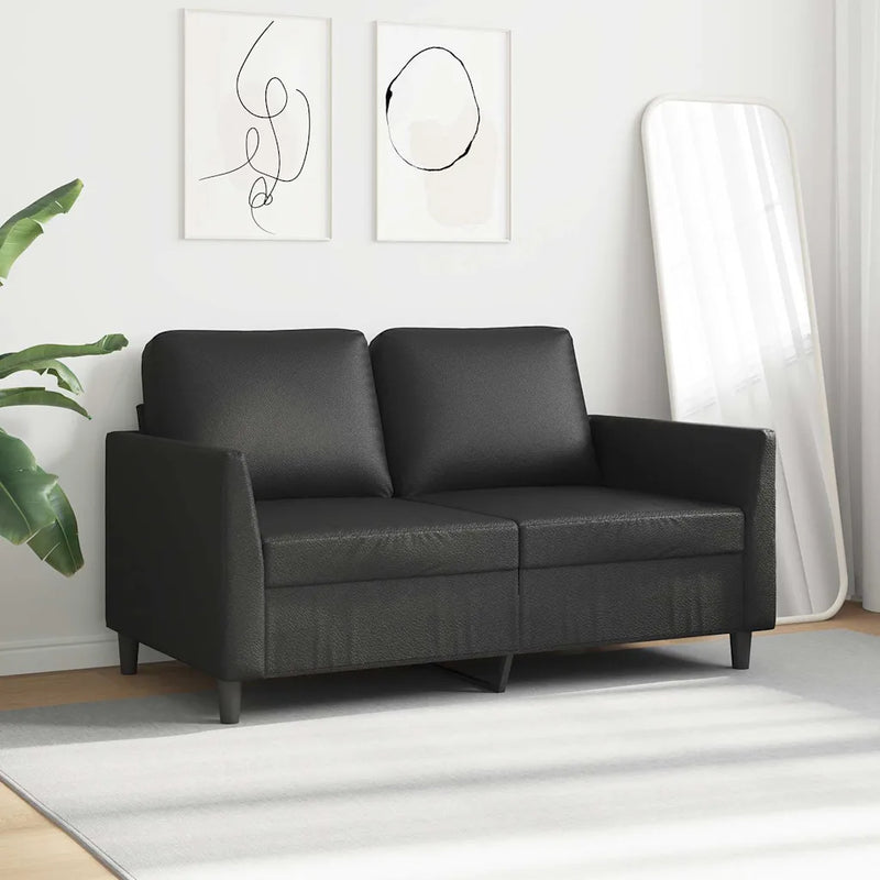 2-Seater Sofa Black 120 cm Faux Leather