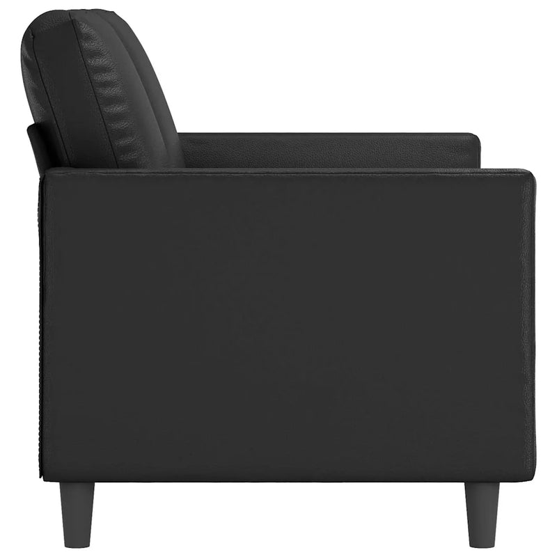 2-Seater Sofa Black 120 cm Faux Leather