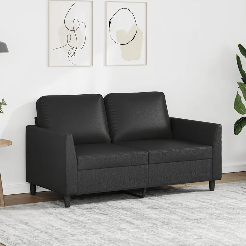 2-Seater Sofa Black 120 cm Faux Leather
