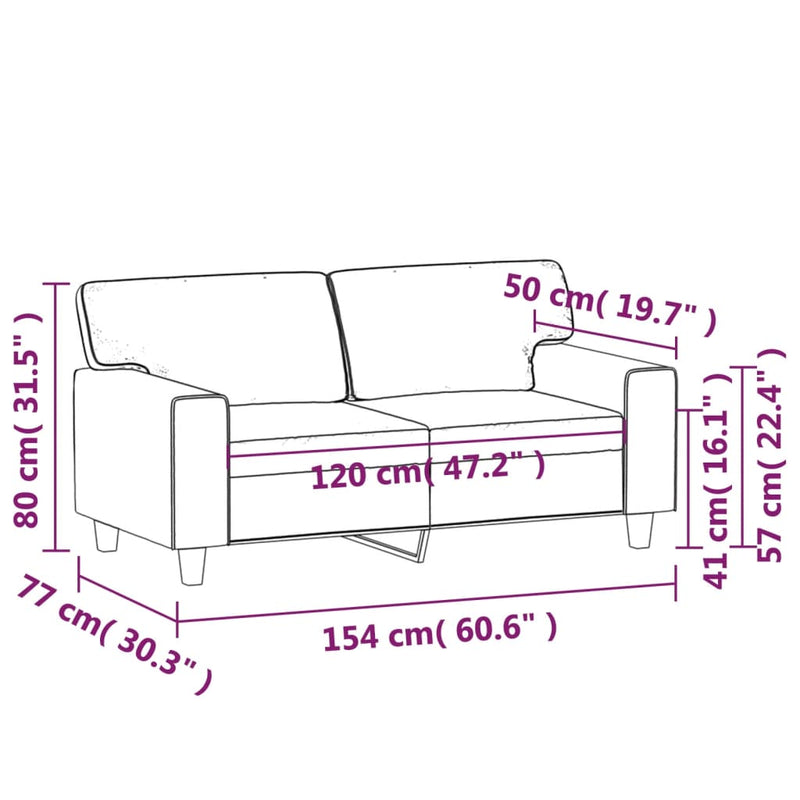 vidaXL 2-Seater Sofa Black 120 cm Faux Leather