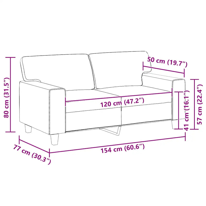 2-Seater Sofa Black 120 cm Faux Leather