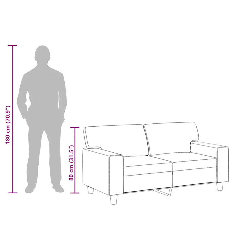 2-Seater Sofa Cappuccino 120 cm Faux Leather