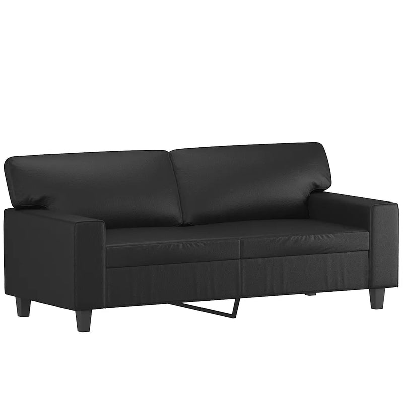 2-Seater Sofa Black 140 cm Faux Leather
