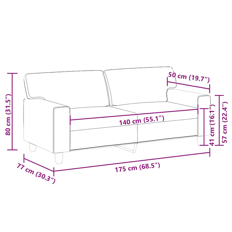 2-Seater Sofa Black 140 cm Faux Leather