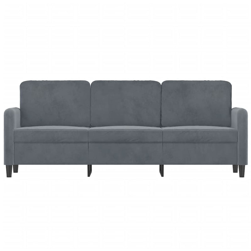 vidaXL 3-Seater Sofa Dark Grey Velvet 180 cm