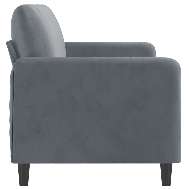 vidaXL 3-Seater Sofa Dark Grey Velvet 180 cm