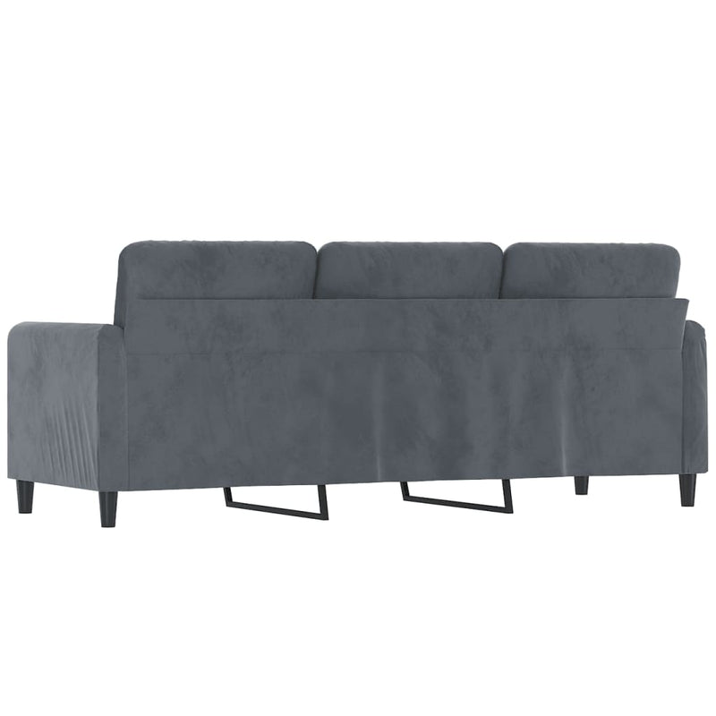 3-Seater Sofa Dark Grey Velvet 180 cm