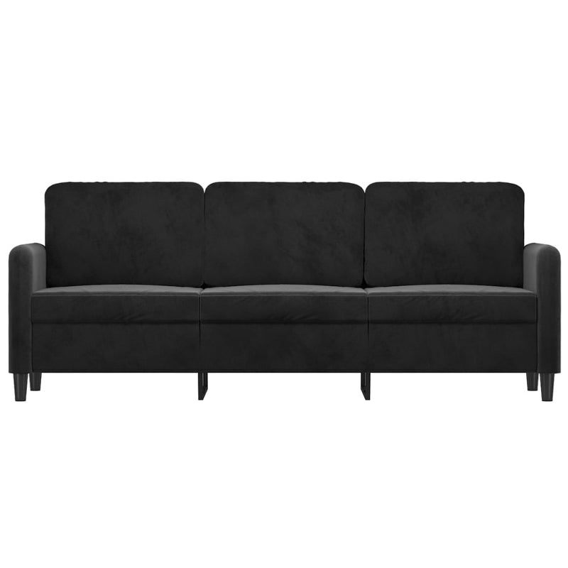 3-Seater Sofa Black 180 cm Velvet