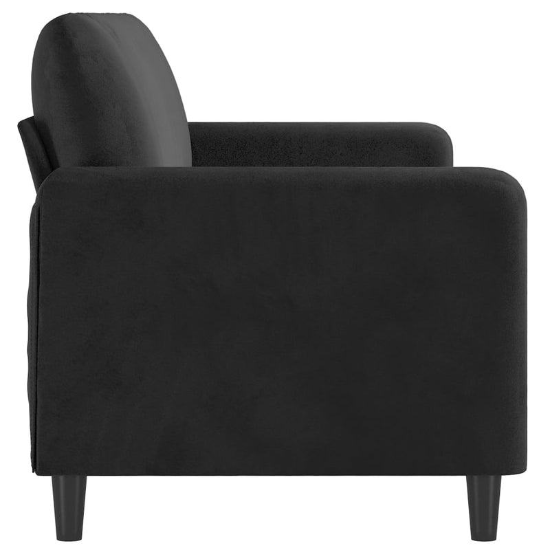 3-Seater Sofa Black 180 cm Velvet