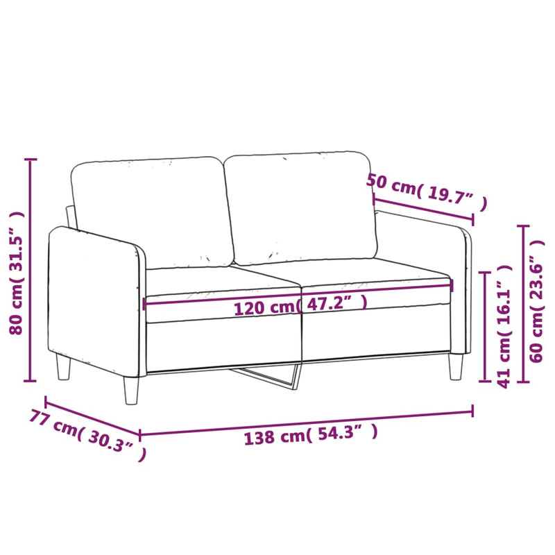 vidaXL 2-Seater Sofa Dark Grey 120 cm Fabric