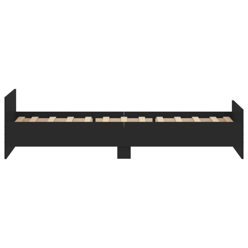 Bed Frame Black 92x187 cm Single Size Engineered Wood