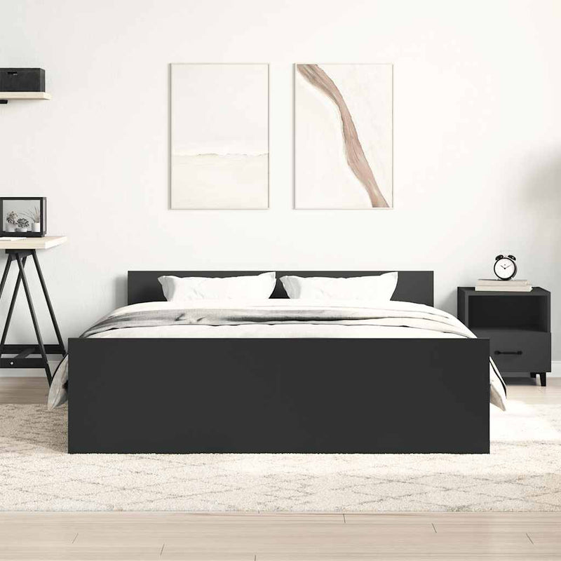vidaXL Bed Frame without Mattress Black 150x200 cm