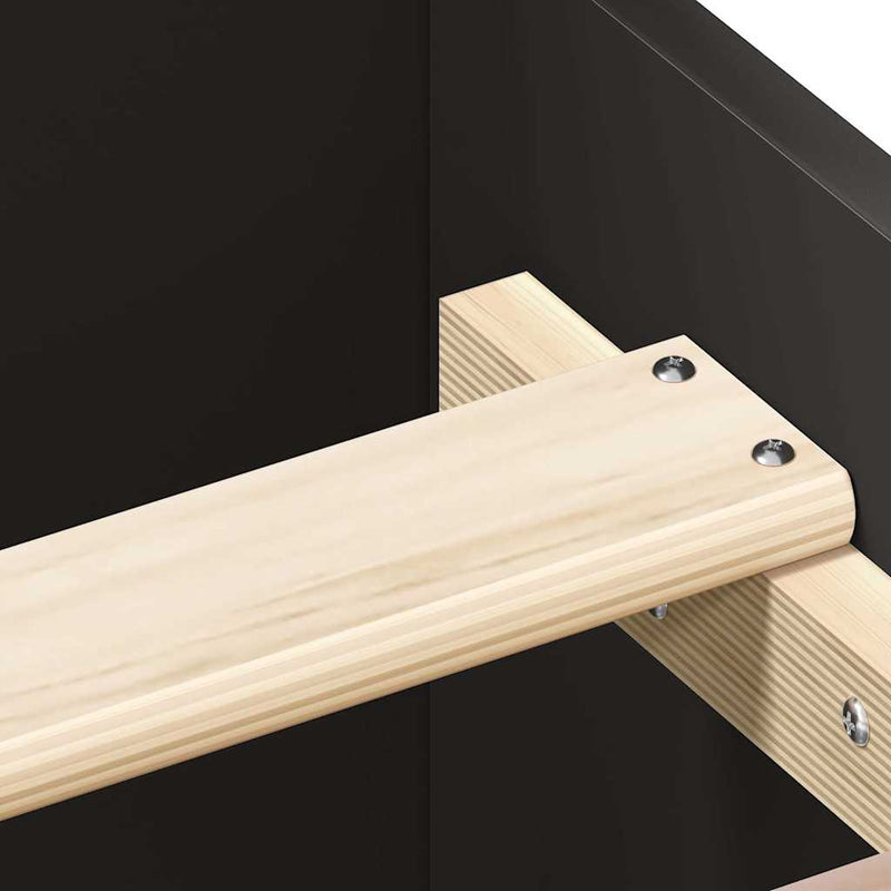vidaXL Bed Frame without Mattress Black 150x200 cm