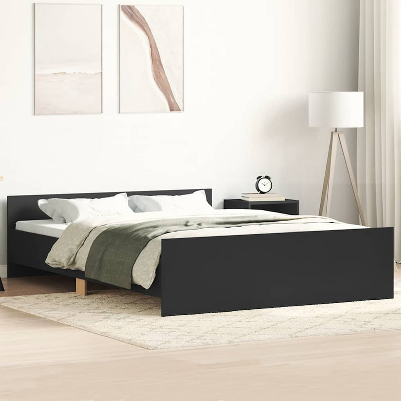 vidaXL Bed Frame without Mattress Black 150x200 cm