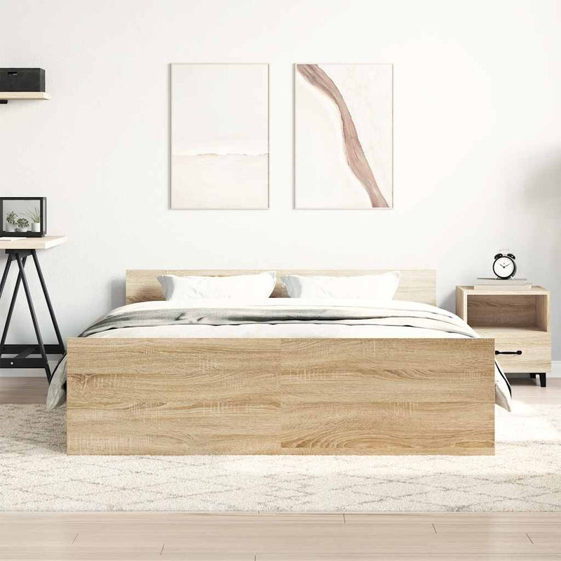 vidaXL Bed Frame without Mattress Sonoma Oak 150x200 cm