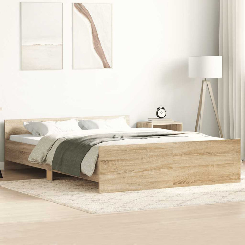 vidaXL Bed Frame without Mattress Sonoma Oak 150x200 cm