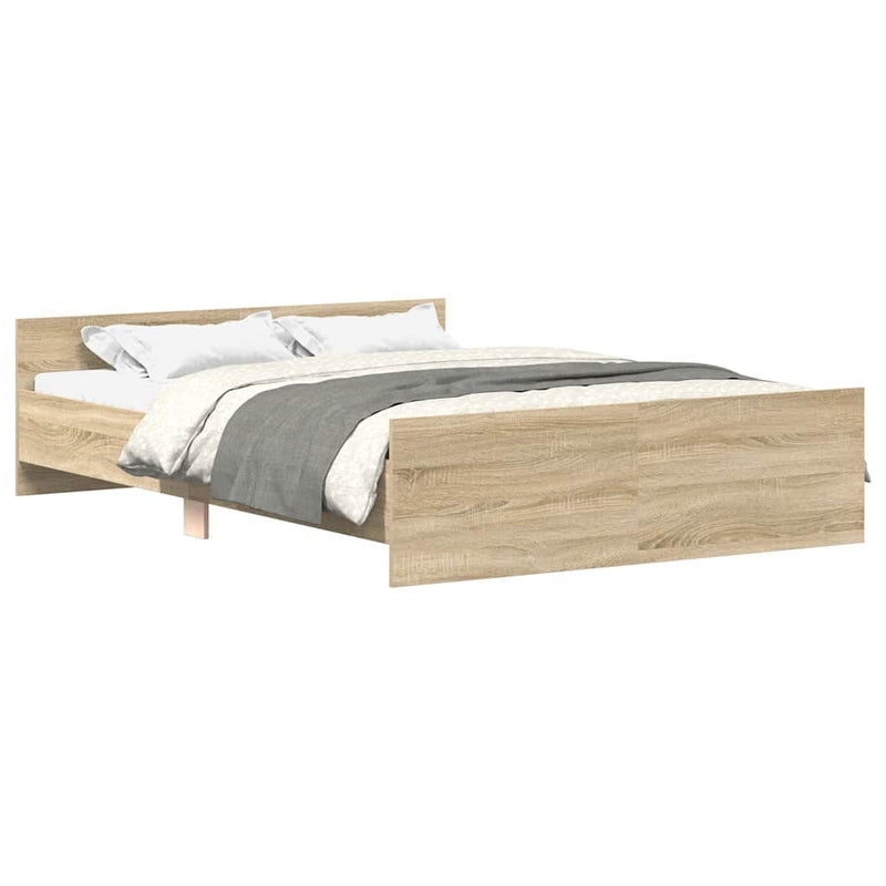 vidaXL Bed Frame without Mattress Sonoma Oak 135x190 cm