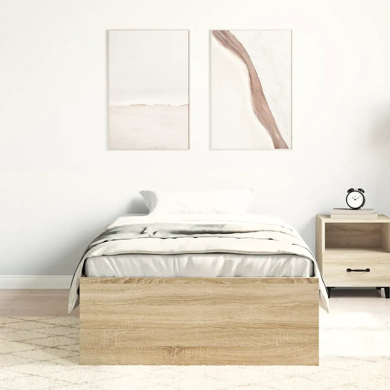 Bed Frame without Mattress Sonoma Oak 90x190 cm