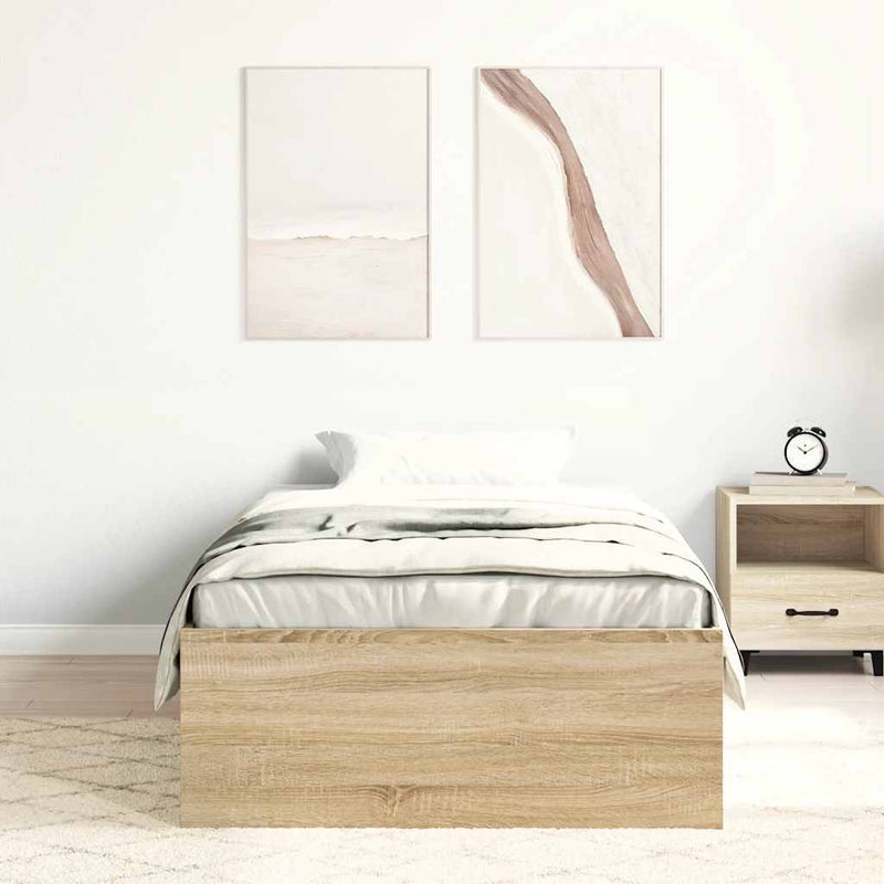 vidaXL Bed Frame without Mattress Sonoma Oak 90x190 cm