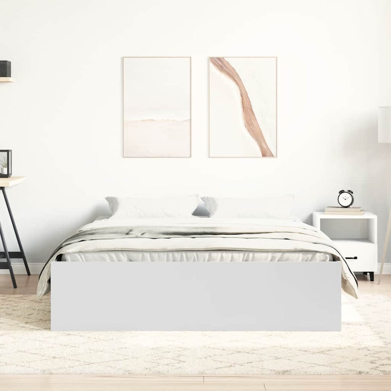 vidaXL Bed Frame without Mattress White 150x200 cm