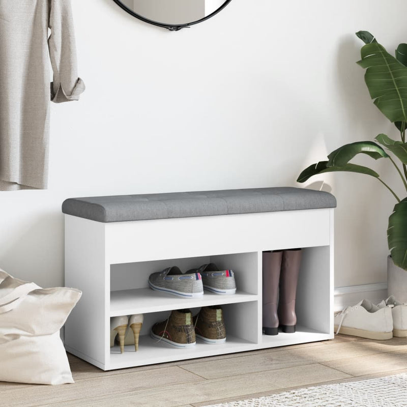 vidaXL Shoe Bench White 82x32x45.5 cm Engineered Wood