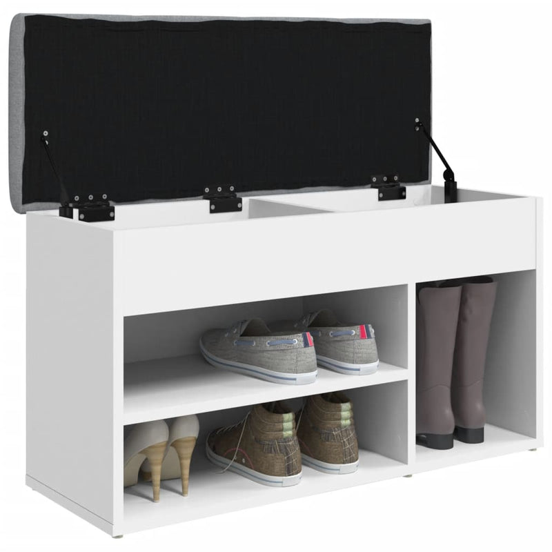 vidaXL Shoe Bench White 82x32x45.5 cm Engineered Wood