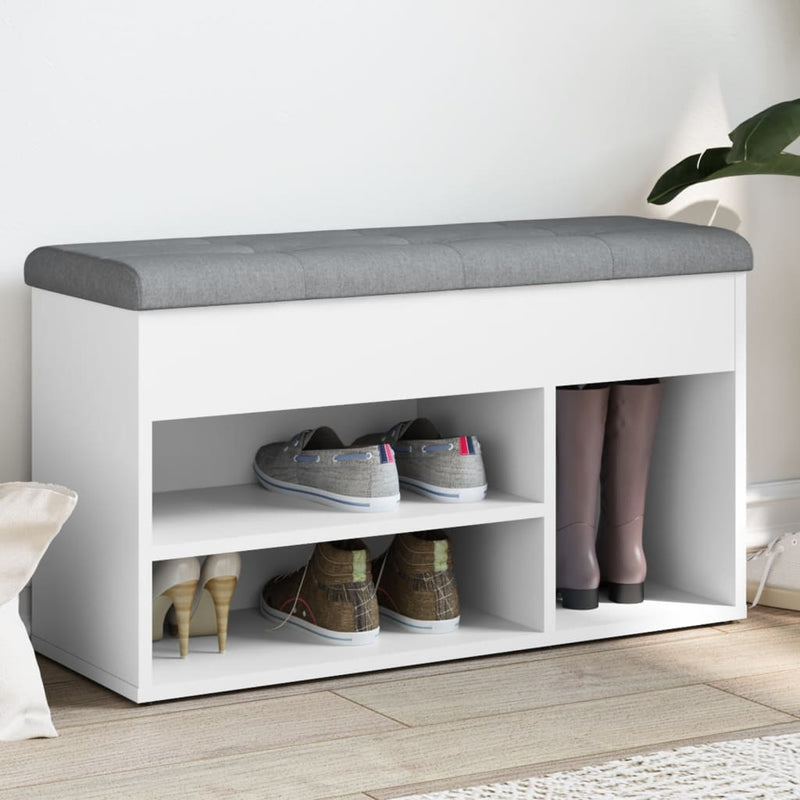 vidaXL Shoe Bench White 82x32x45.5 cm Engineered Wood