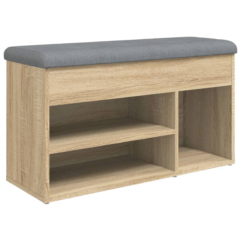 vidaXL Shoe Bench Sonoma Oak 82x32x45,5 cm Engineered Wood