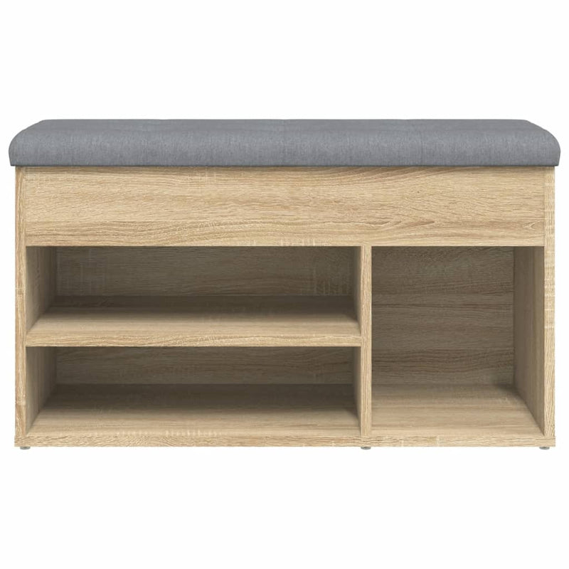 vidaXL Shoe Bench Sonoma Oak 82x32x45,5 cm Engineered Wood
