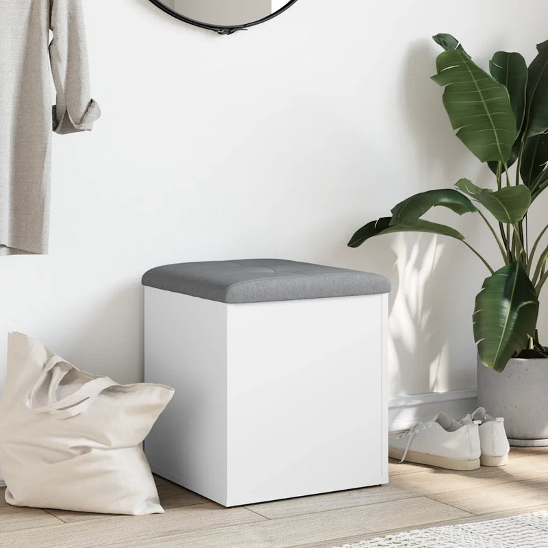 Storage Bench White 42x42x45 cm Engineered Wood
