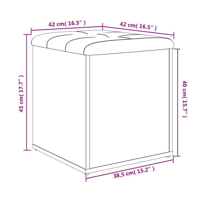 Storage Bench White 42x42x45 cm Engineered Wood