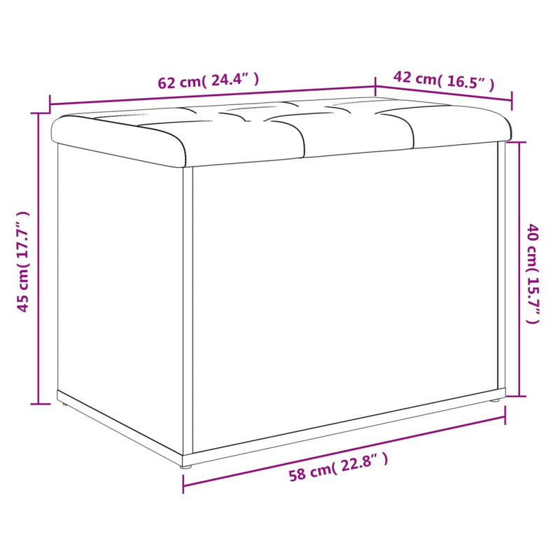vidaXL Storage Bench White 62x42x45 cm Engineered Wood