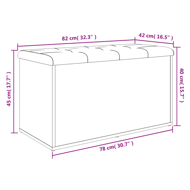 Storage Bench White 82x42x45 cm Engineered Wood