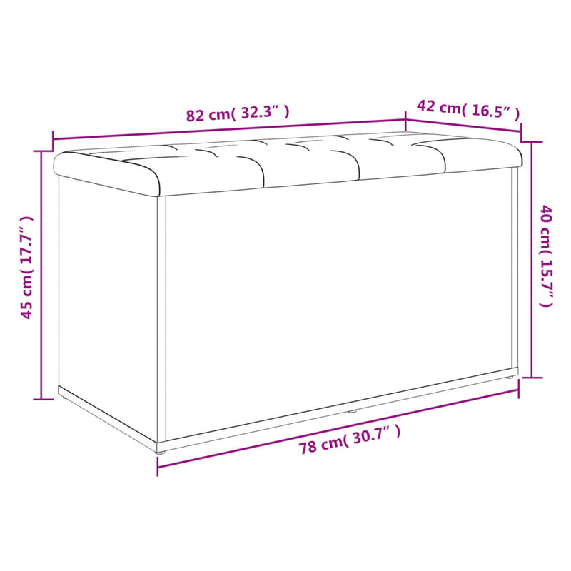 vidaXL Storage Bench White 82x42x45 cm Engineered Wood