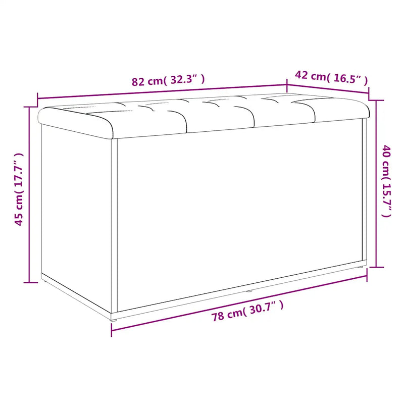 Storage Bench Sonoma Oak 82x42x45 cm Engineered Wood