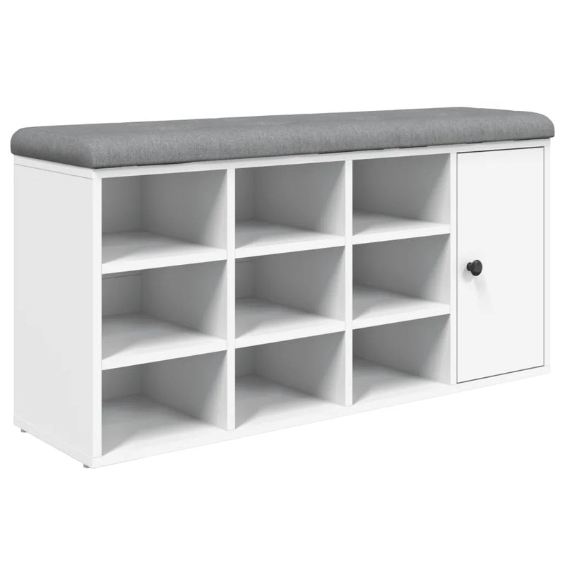 Shoe Bench White 102x32x50 cm Engineered Wood