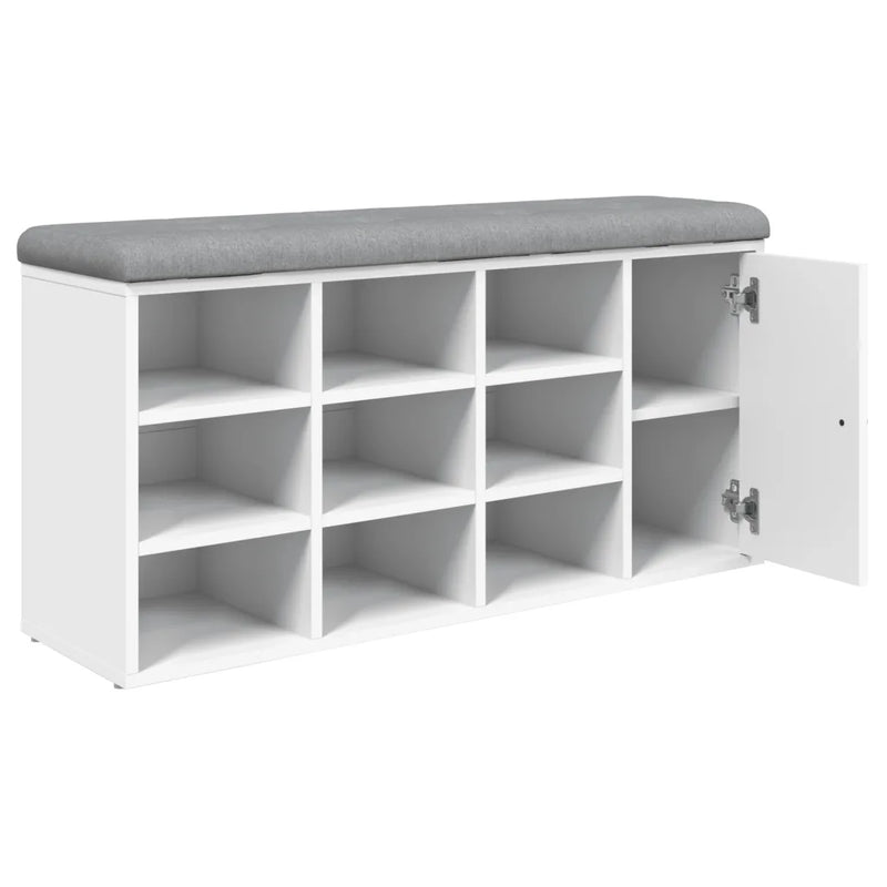 Shoe Bench White 102x32x50 cm Engineered Wood