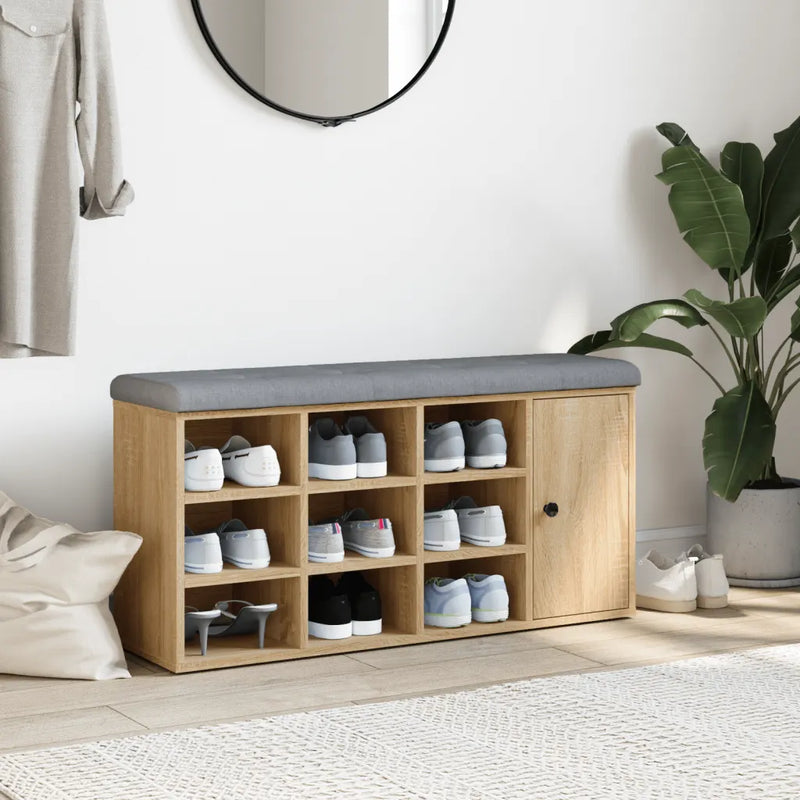 Shoe Bench Sonoma Oak 102x32x50 cm Engineered Wood
