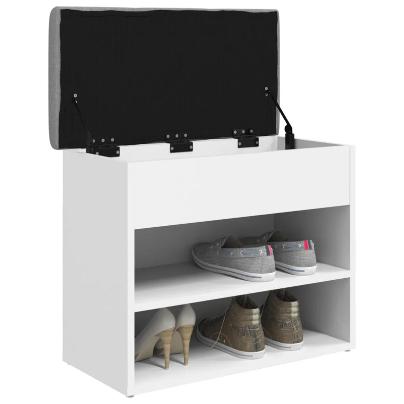 Shoe Bench White 62x32x50 cm Engineered Wood