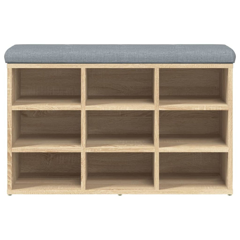 vidaXL Shoe Bench Sonoma Oak 82x32x50 cm Engineered Wood