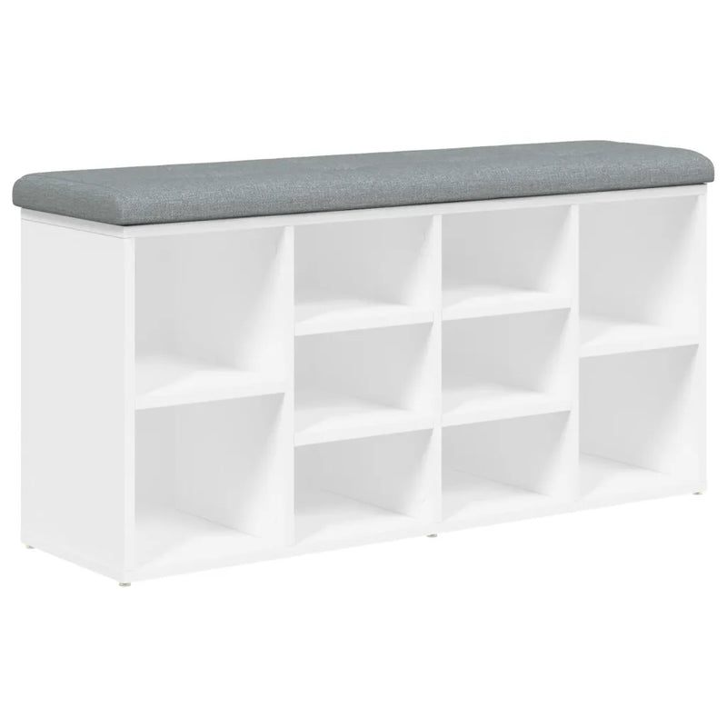 Shoe Bench White 102x32x50 cm Engineered Wood