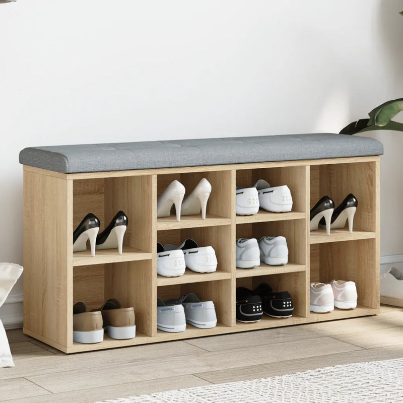 Shoe Bench Sonoma Oak 102x32x50 cm Engineered Wood