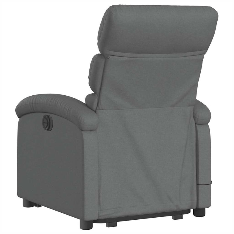 vidaXL Stand up Massage Recliner Chair Dark Grey Fabric