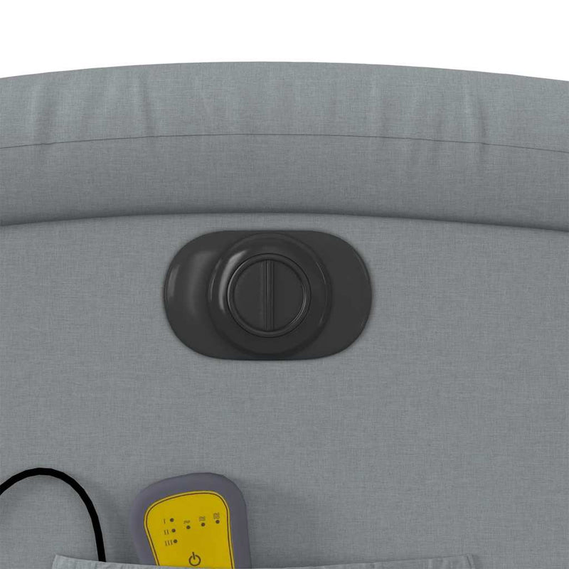 vidaXL Electric Massage Recliner Chair Light Grey Fabric