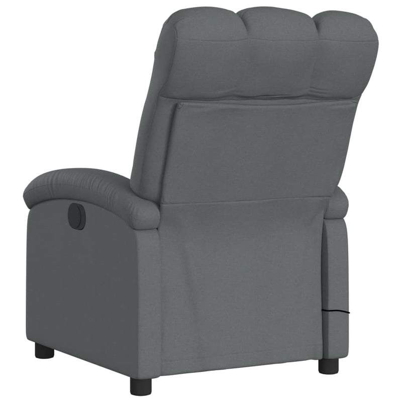 vidaXL Electric Massage Recliner Chair Dark Grey Fabric