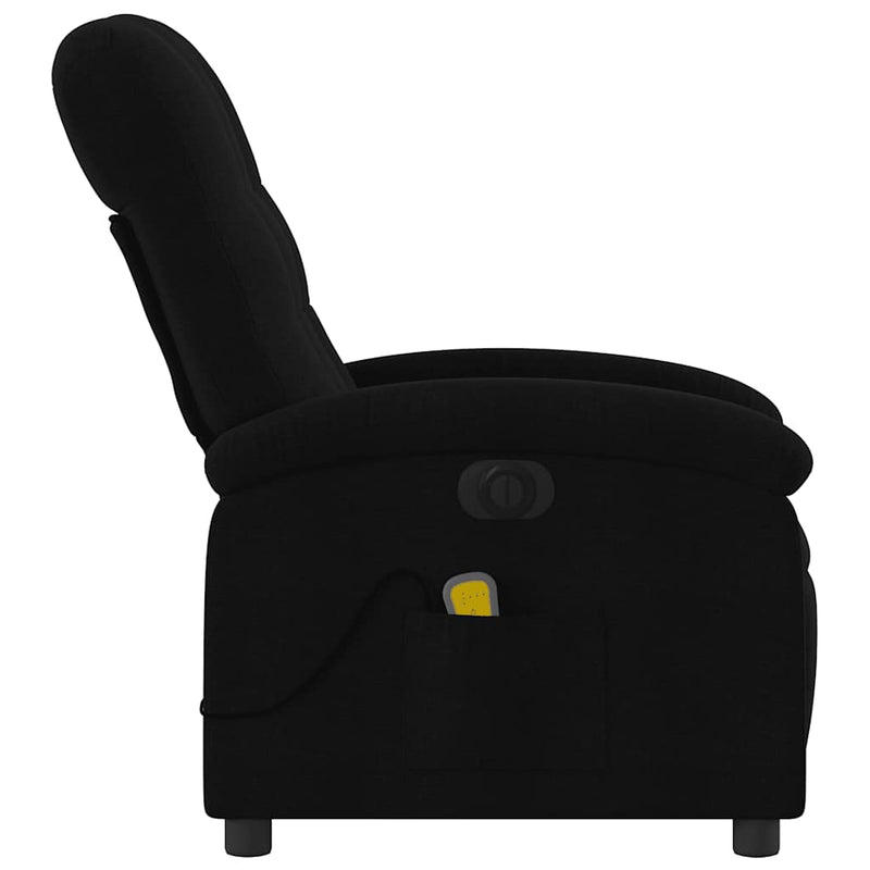 vidaXL Electric Massage Recliner Chair Black Fabric