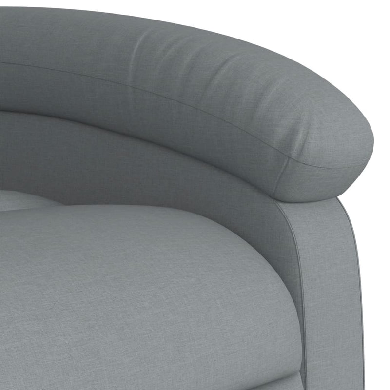 vidaXL Electric Stand up Massage Recliner Chair Light Grey Fabric