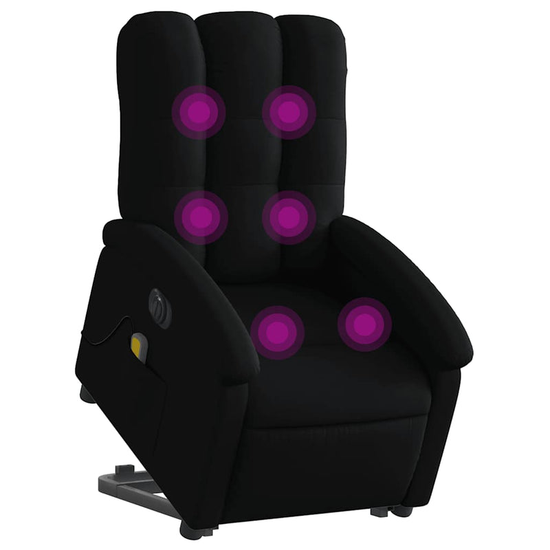 vidaXL Electric Stand up Massage Recliner Chair Black Fabric